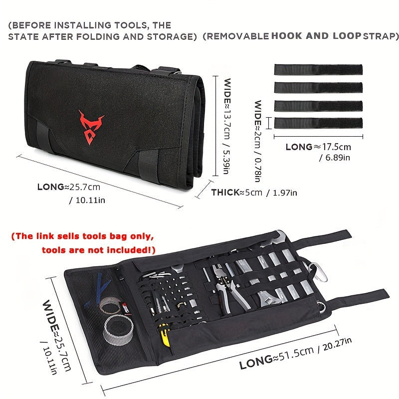 MOTOCENTRIC Motorcycle Side Bag Riding Tool Folding Storage Kit Motorcycle Portable Repair Tool Kit Clamp With Waterproof Bags