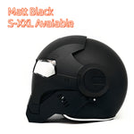 1 Matt Black S-XL Motorcycle Helmet - Durable ABS All-Season Protection with Reflective Visor & Ventilation Available