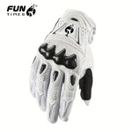 five colors Men’s Windproof and Anti-slip Motorcycle Gloves Four and Five Colors Outdoor Riding Gloves M / White