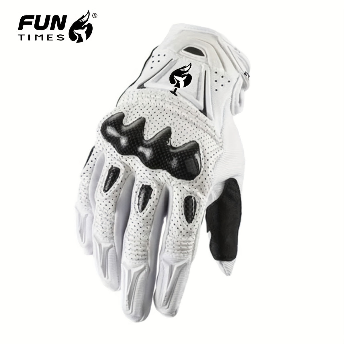 five colors Men’s Windproof and Anti-slip Motorcycle Gloves Four and Five Colors Outdoor Riding Gloves M / White