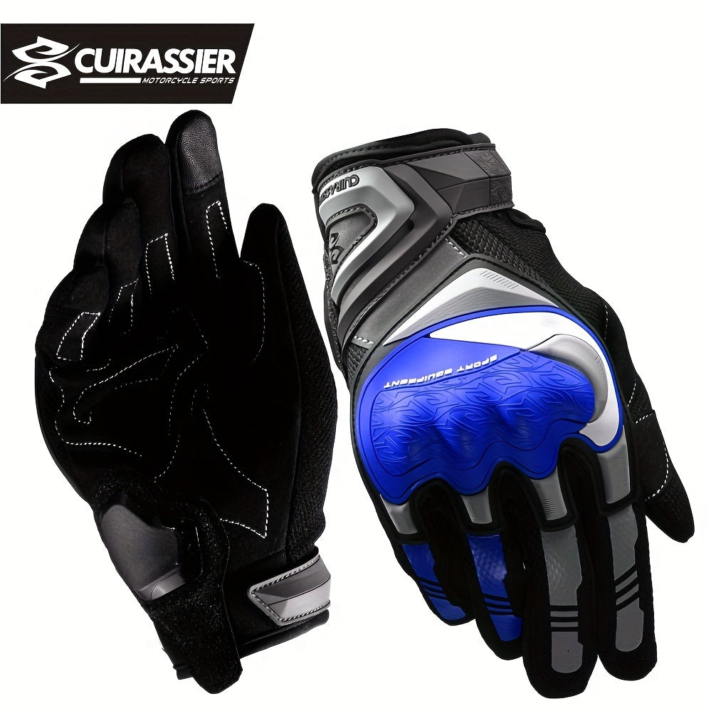 Full Finger Breathable Cuirassier Motorcycle Gloves with Night Reflective Touch Screen for Outdoor Riding Motorbike