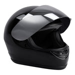 TCMT Gloss Black Full-Face DOT Certified Motorcycle Helmet - Adult Size S/M/L/XL Mirror Shield Superior Protection and