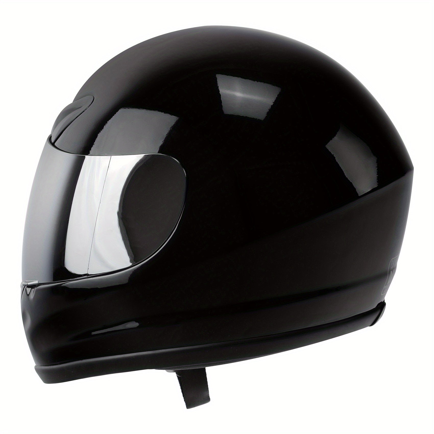 TCMT Gloss Black Full-Face DOT Certified Motorcycle Helmet - Adult Size S/M/L/XL Mirror Shield Superior Protection and