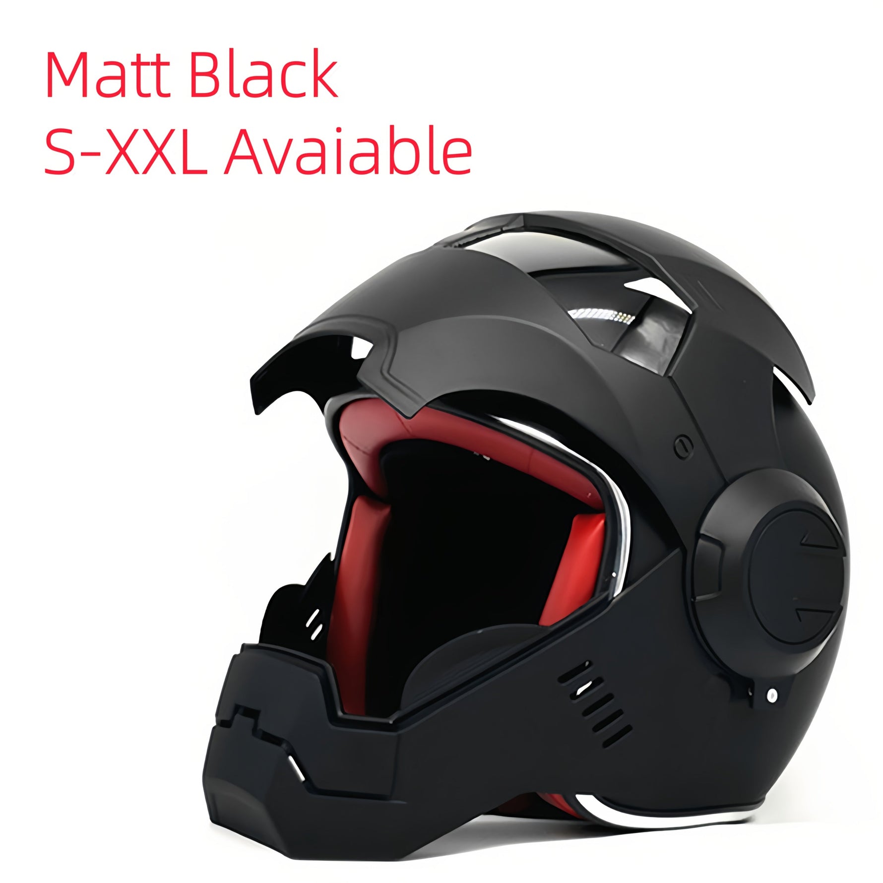 1 Matt Black S-XL Motorcycle Helmet - Durable ABS All-Season Protection with Reflective Visor & Ventilation Available