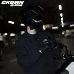 Crown Racing Motorcycle Dual Visor Flip Up Modular Open Face Helmet DOT Authentication Motorcycle Helmet With Tail Wing