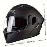 Sleek Men’S Modular Flip-Up Motorcycle Helmet with ABS Construction - No Accessories Included