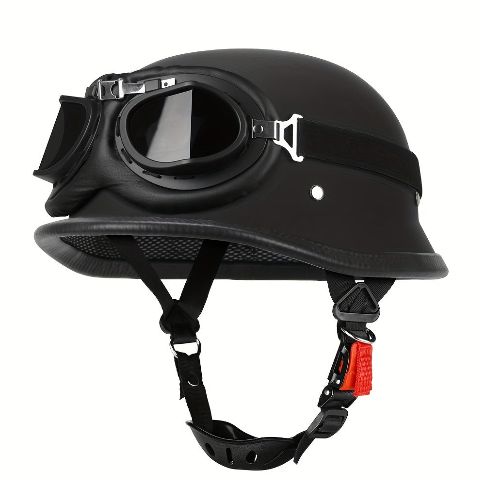 Vintage German Motorcycle Helmet Open Face Retro Half Helmet for Bikers Pilot Approved with DOT Certification Available