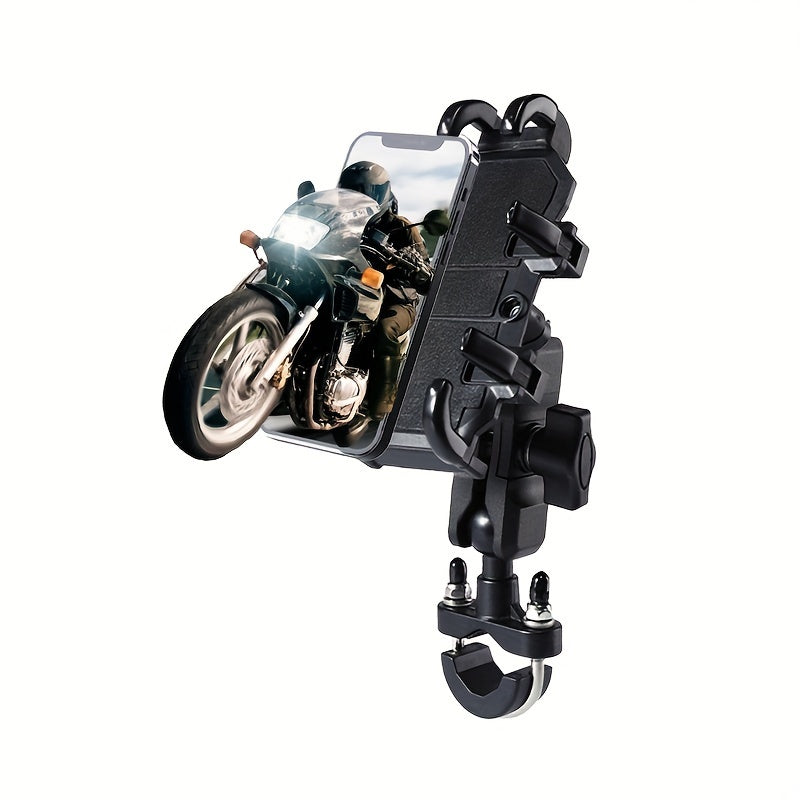 Shock Absorption Motorcycle Phone Mount Holder with Shockproof Clip for Secure Riding