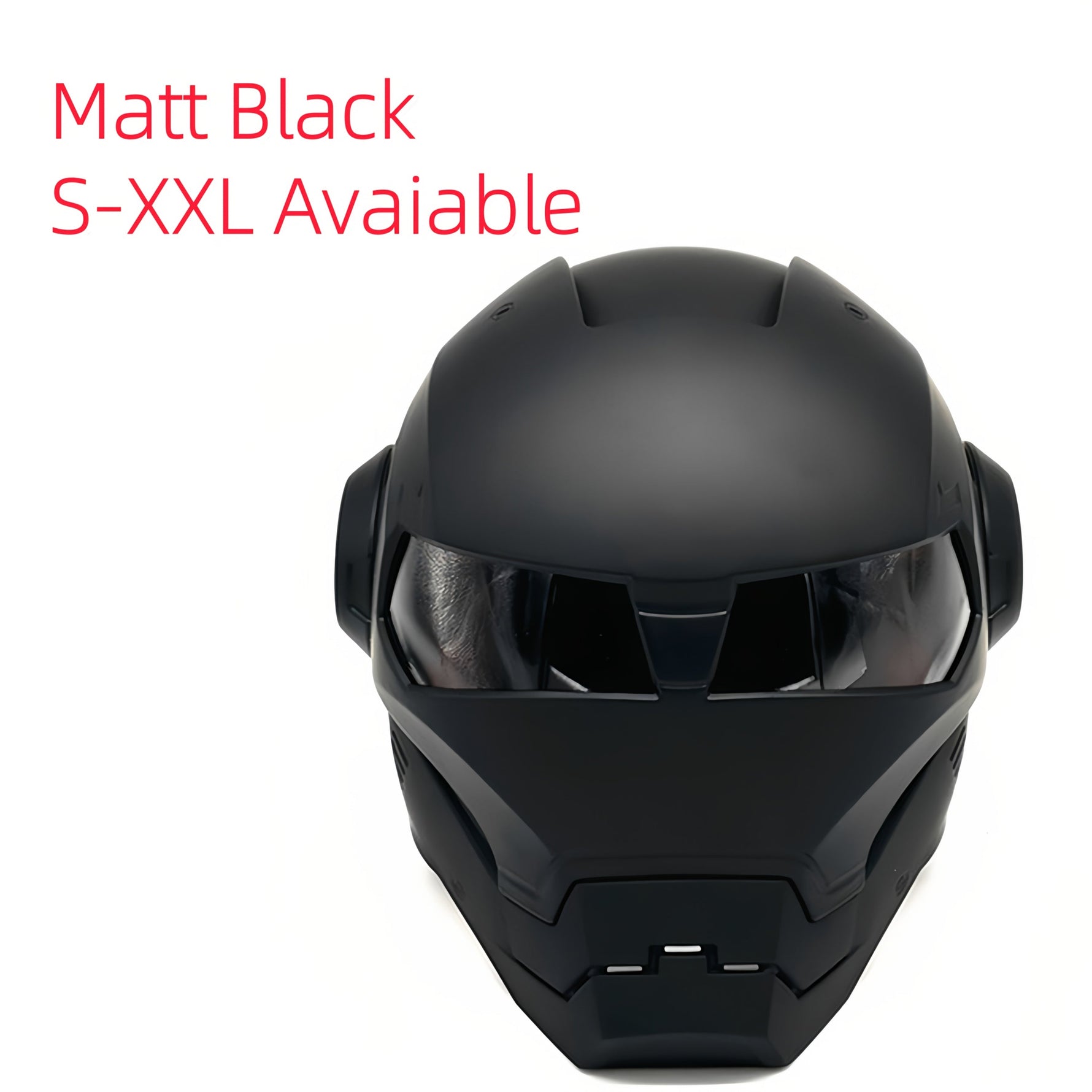 1 Matt Black S-XL Motorcycle Helmet - Durable ABS All-Season Protection with Reflective Visor & Ventilation Available