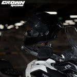 Crown Racing Motorcycle Dual Visor Flip Up Modular Open Face Helmet DOT Authentication Motorcycle Helmet With Tail Wing