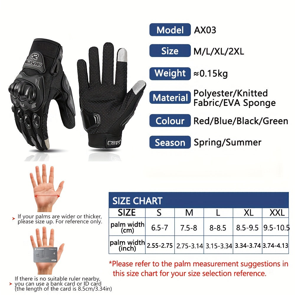Summer Breathable Motorcycle Gloves for Men & Women: Anti-Slip Touch Screen Gloves with Non-Slip Grip for Riding Safety