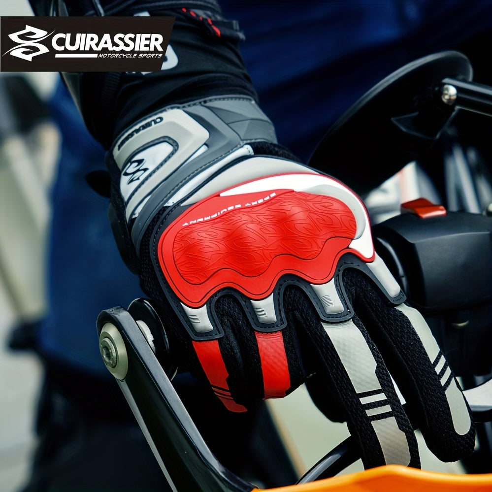 Full Finger Breathable Cuirassier Motorcycle Gloves with Night Reflective Touch Screen for Outdoor Riding Motorbike