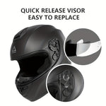 TRIANGLE Full Face Motorcycle Helmet for Men And Women - Dual Visors Safe & Reliable High - Quality Materials Multiple