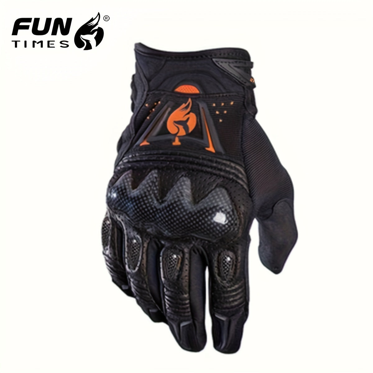 five colors Men’s Windproof and Anti-slip Motorcycle Gloves Four and Five Colors Outdoor Riding Gloves M / Black Orange