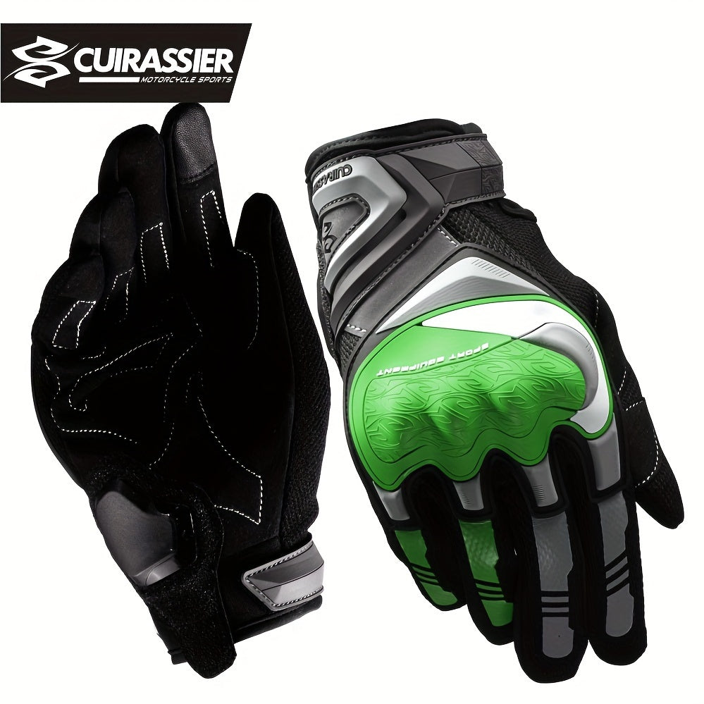 Full Finger Breathable Cuirassier Motorcycle Gloves with Night Reflective Touch Screen for Outdoor Riding Motorbike