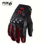 five colors Men’s Windproof and Anti-slip Motorcycle Gloves Four and Five Colors Outdoor Riding Gloves M / Black&Red