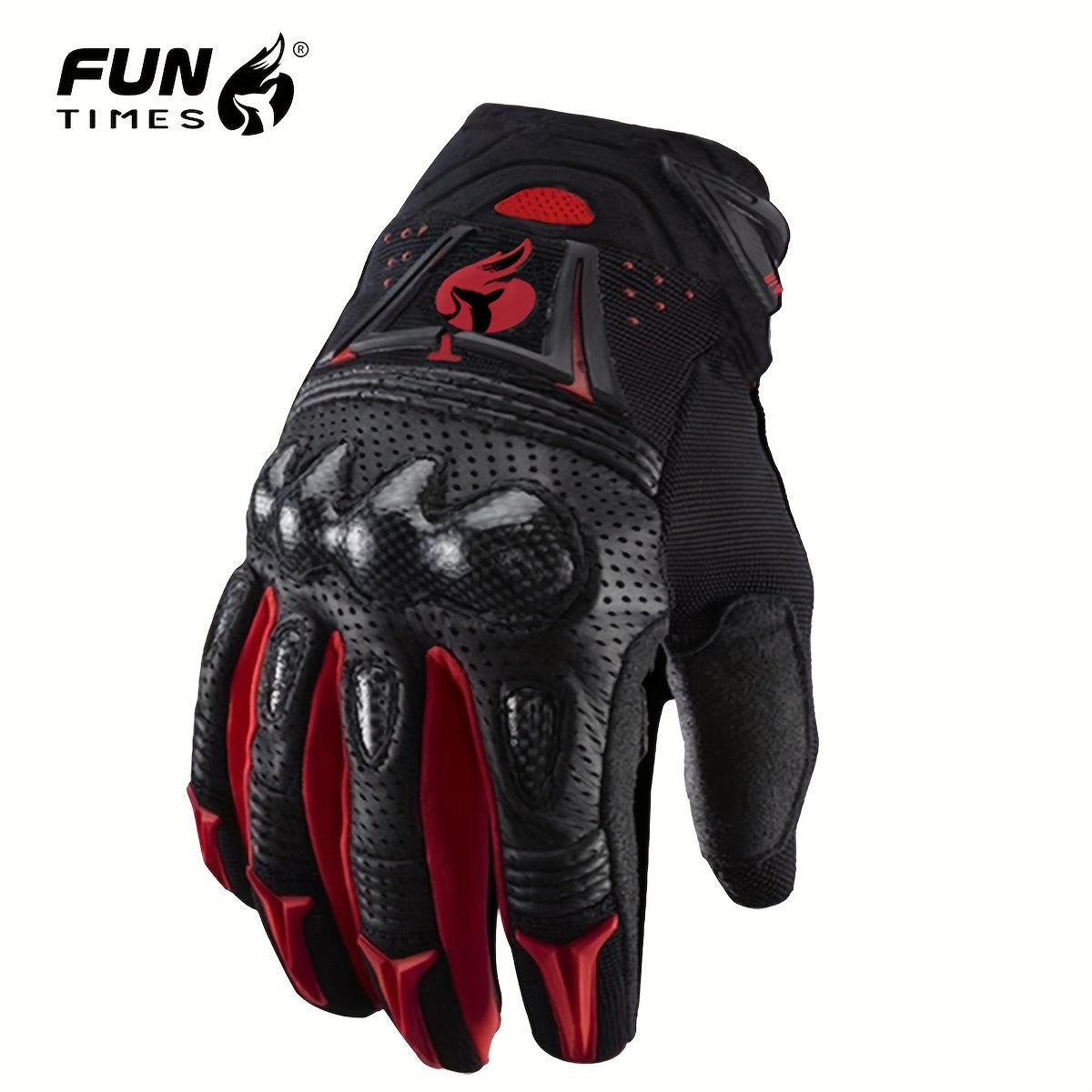 five colors Men’s Windproof and Anti-slip Motorcycle Gloves Four and Five Colors Outdoor Riding Gloves M / Black&Red