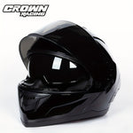 Crown Racing Motorcycle Dual Visor Flip Up Modular Open Face Helmet DOT Authentication Motorcycle Helmet With Tail Wing