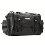 Expandable Motorcycle Travel Luggage Bag - 10.57-15.85gal Black PVC Saddle Bag with Adjustable Straps Multiple