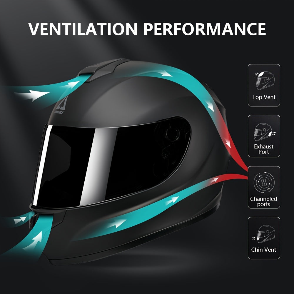 TRIANGLE Full Face Motorcycle Helmet for Men And Women - Dual Visors Safe & Reliable High - Quality Materials Multiple