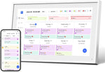 10.1 Inch Smart Digital Calendar Planner & Chore Chart, IPS HD Touchscreen Interactive Display for Family Schedules, Desk Stand Included - Share Photos/Videos