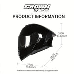 Crown Racing Motorcycle Dual Visor Flip Up Modular Open Face Helmet DOT Authentication Motorcycle Helmet With Tail Wing