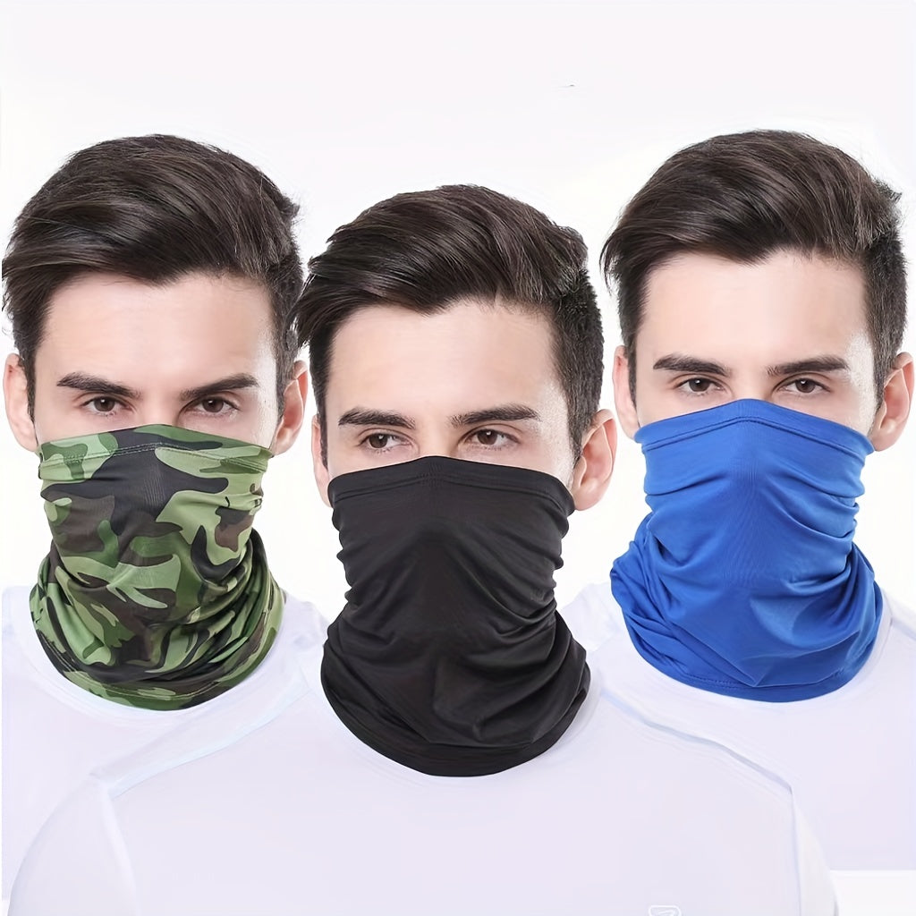 Outdoor Sunscreen Mask Bandana Men's Face Scarf Summer Protection Full Face Neck Gaiter Motorcycle Ice Silk Head Cover Riding Equipment