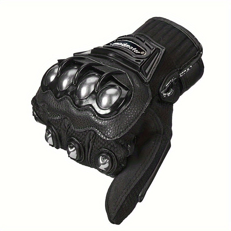 Durable Black Steel Knuckle Gloves - For Outdoor Motorcycle Riding -  Steel Knuckle Protection - For Men & Women - Perfect Gift for Motorcyclists