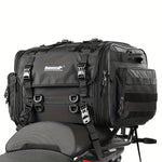 Expandable Motorcycle Travel Luggage Bag - 10.57-15.85gal Black PVC Saddle Bag with Adjustable Straps Multiple