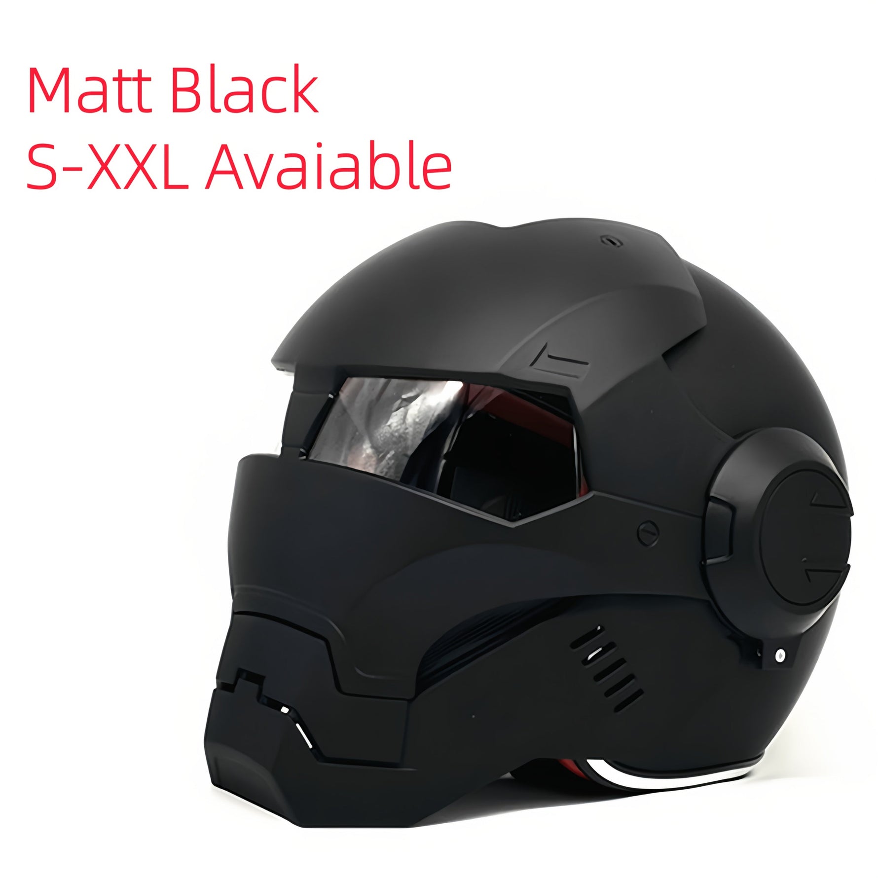1 Matt Black S-XL Motorcycle Helmet - Durable ABS All-Season Protection with Reflective Visor & Ventilation Available