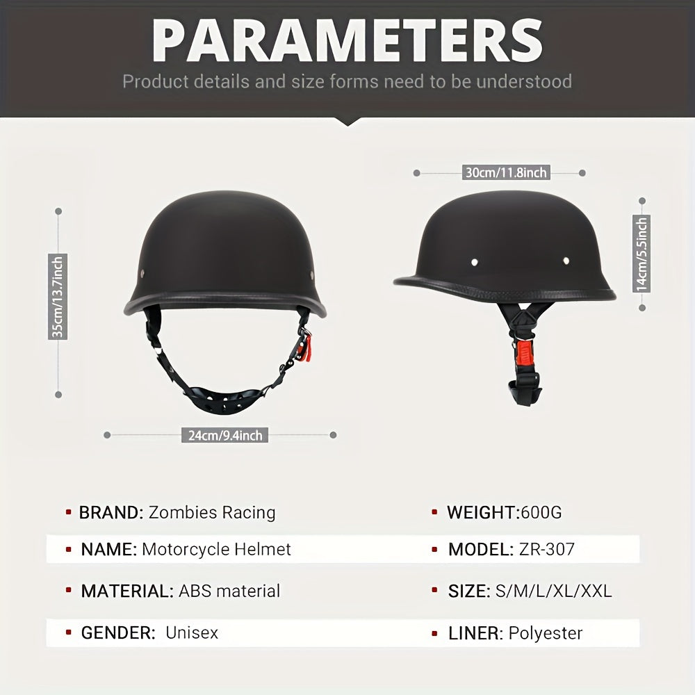 Vintage German Motorcycle Helmet Open Face Retro Half Helmet for Bikers Pilot Approved with DOT Certification Available