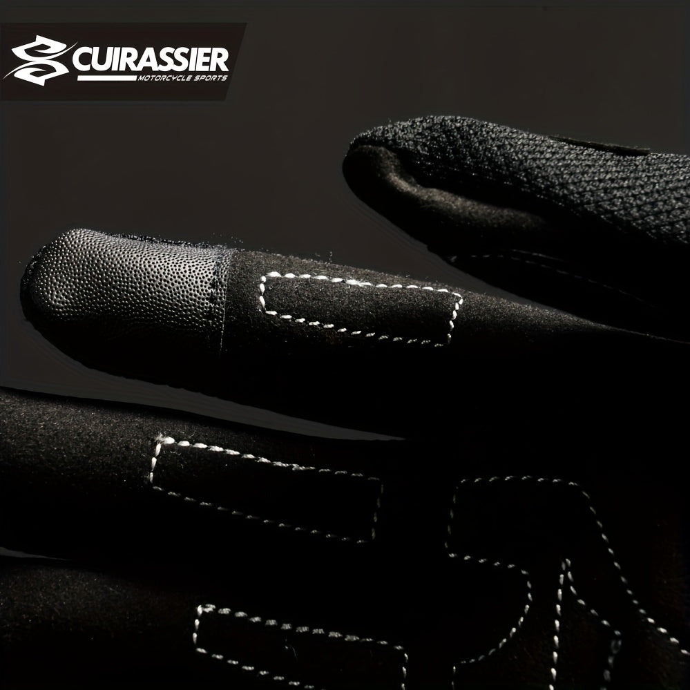 Full Finger Breathable Cuirassier Motorcycle Gloves with Night Reflective Touch Screen for Outdoor Riding Motorbike