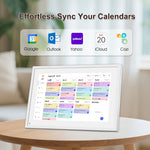 10.1 Inch Smart Digital Calendar Planner & Chore Chart, IPS HD Touchscreen Interactive Display for Family Schedules, Desk Stand Included - Share Photos/Videos
