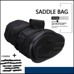 JFG RACING Motorcycle Saddlebags - 9.51gal - 15.32gal Expandable, Adjustable Strap, Durable EVA Material, Black - Fits Davidson, for SUZUKI, Yamaha, Kawasaki - Motorski