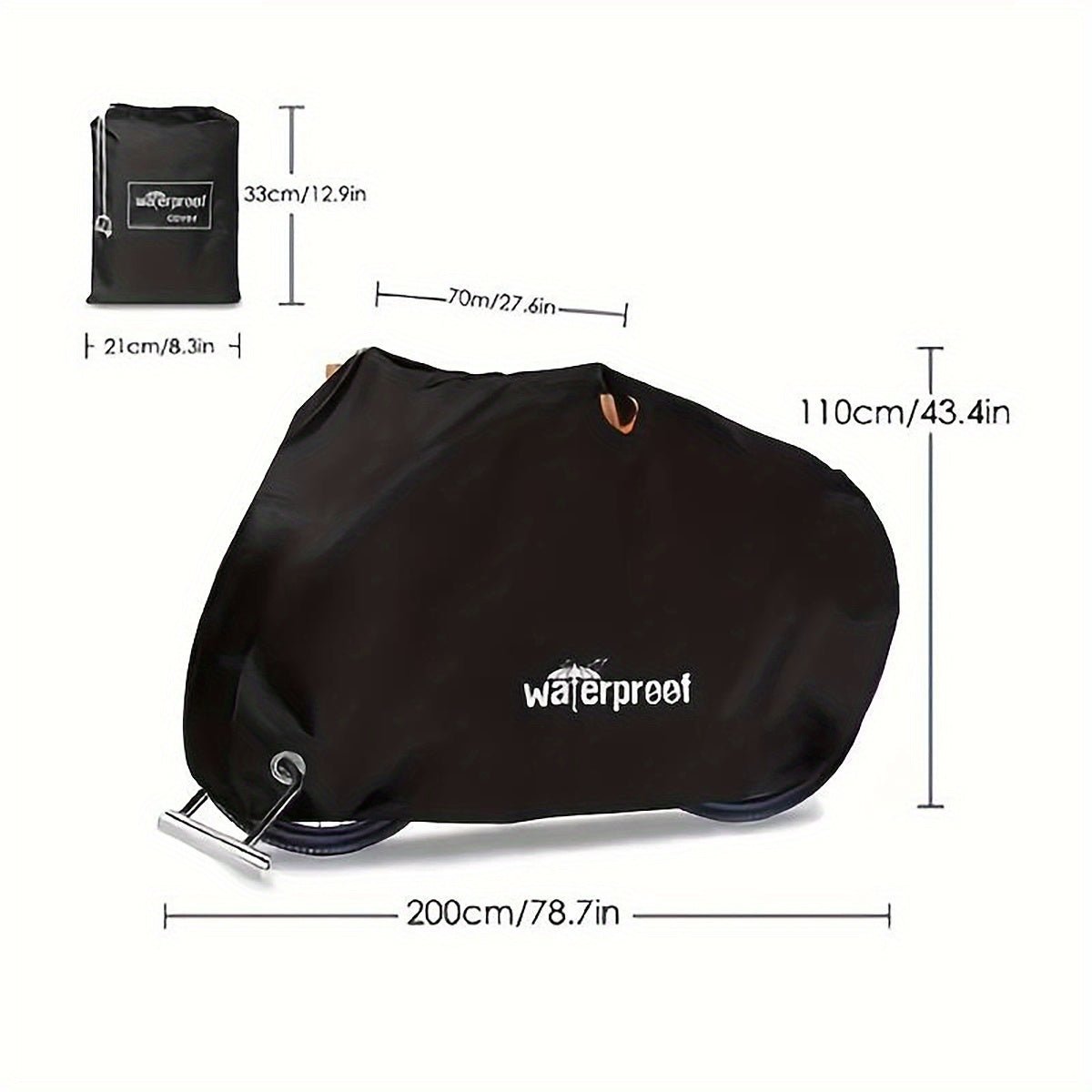 Motorcycle Covers, Heavy Duty 210D Waterproof UV Protective Tear Proof Motorbike Cover With Safety Cloth Lock Holes Design - Motorski