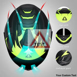 TRIANGLE Full Face Motorcycle Helmet with Tinted Visor for Men DOT Approved - Motorski