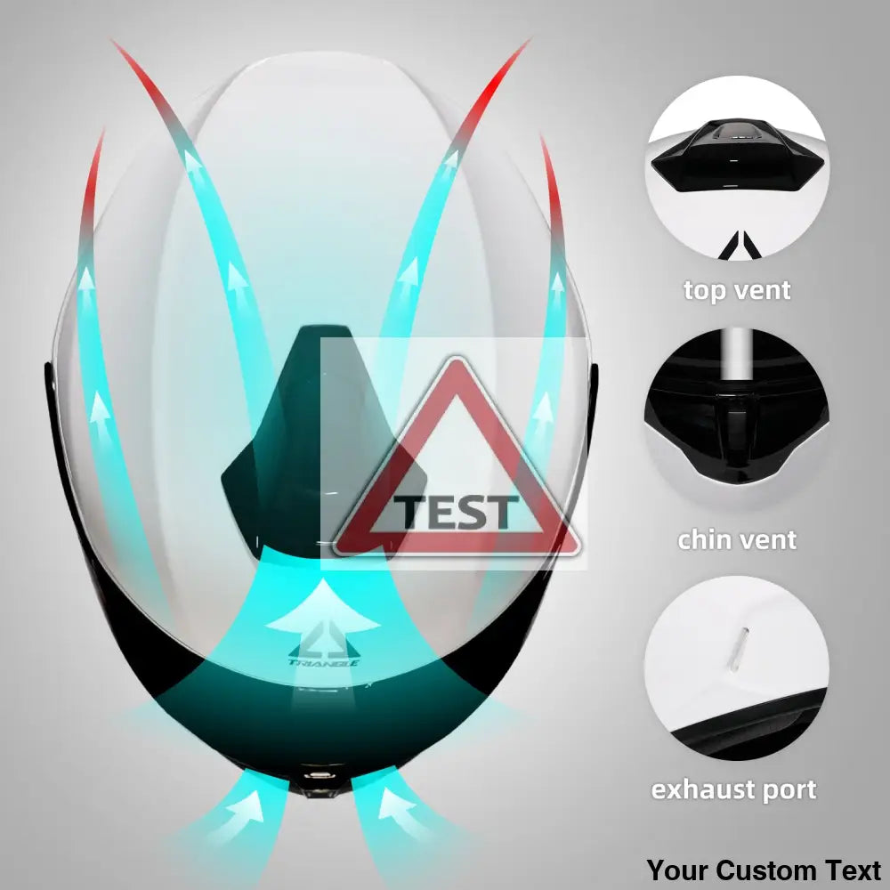 TRIANGLE Full Face Motorcycle Helmet with Tinted Visor for Men DOT Approved - Motorski