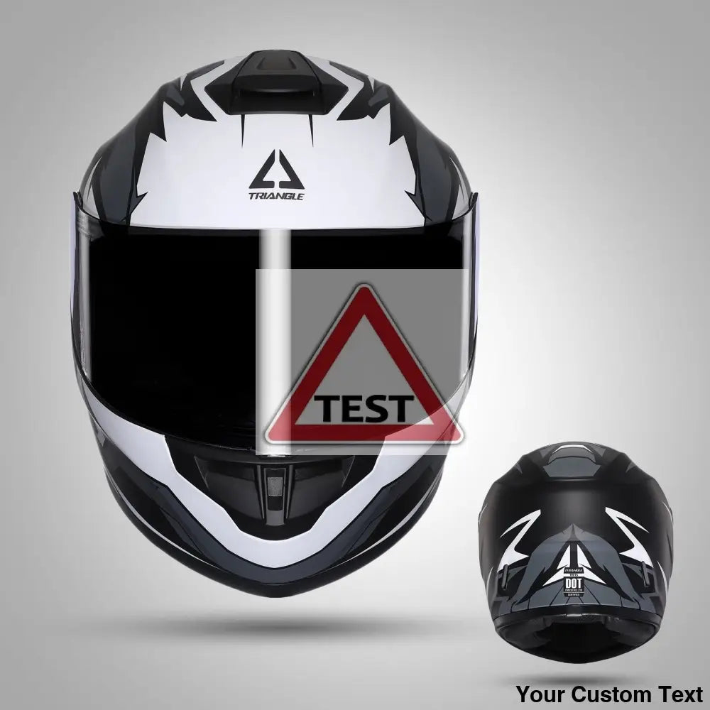TRIANGLE Full Face Motorcycle Helmet with Tinted Visor for Men DOT Approved - Motorski
