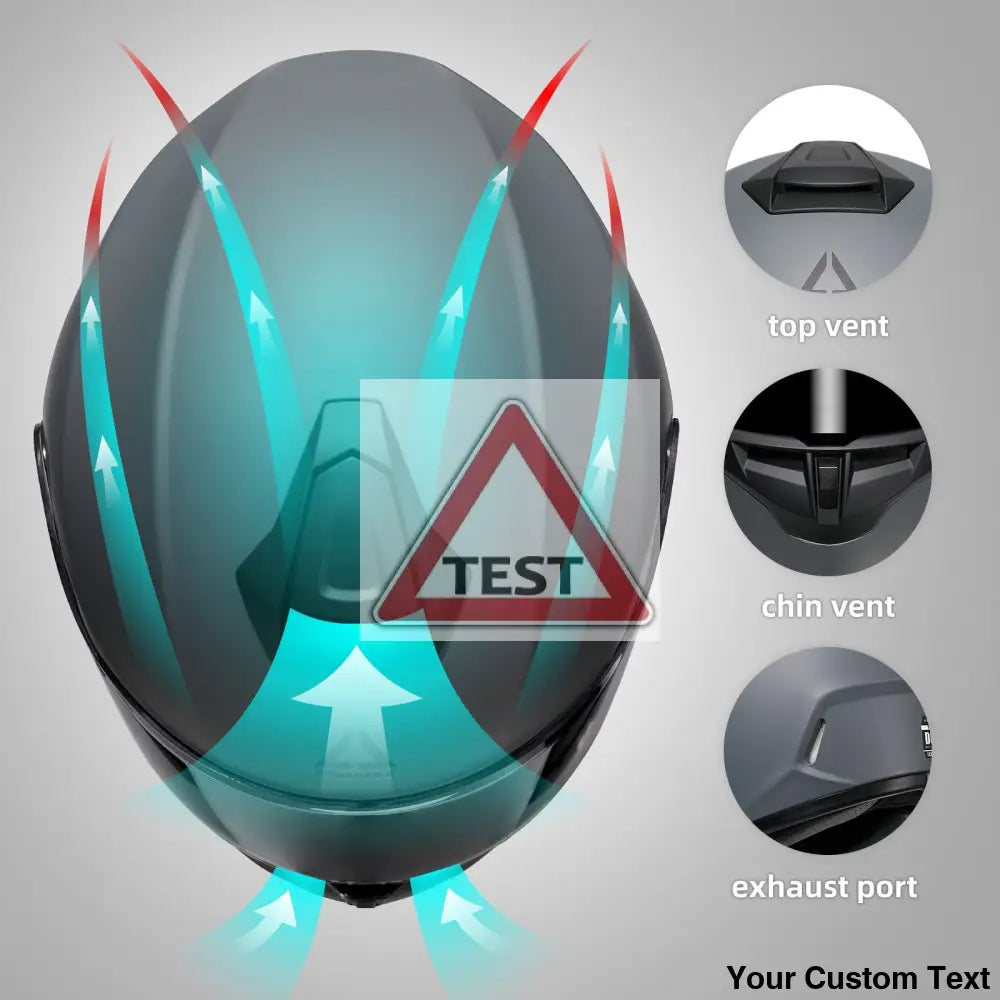 TRIANGLE Full Face Motorcycle Helmet with Tinted Visor for Men DOT Approved - Motorski