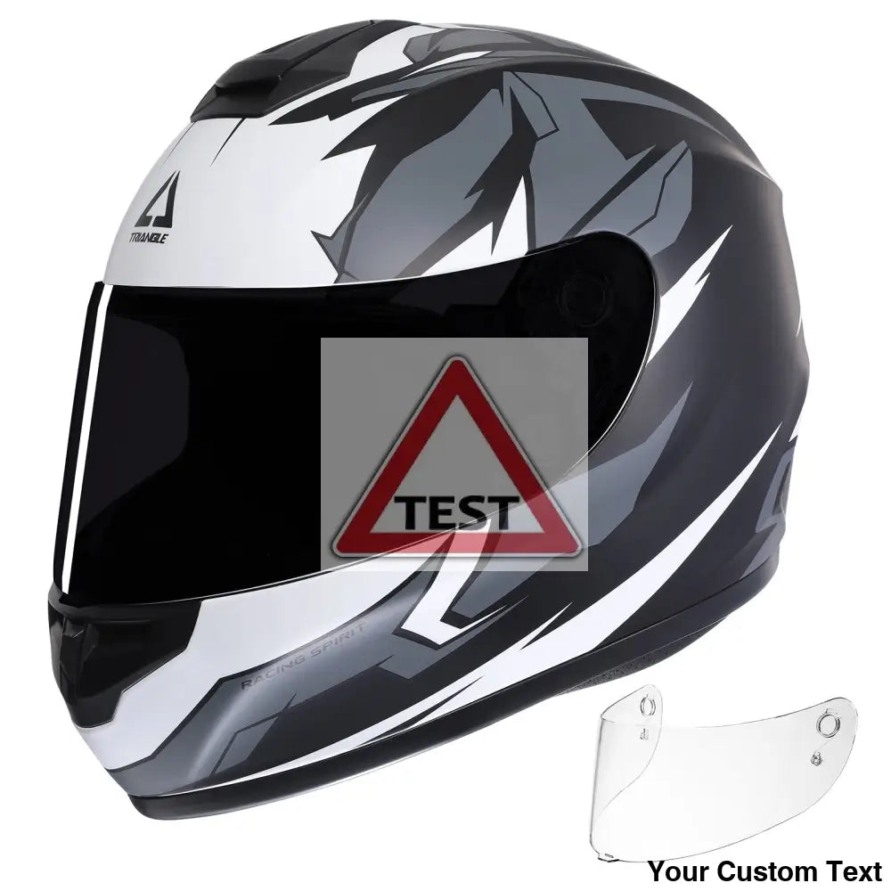 TRIANGLE Full Face Motorcycle Helmet with Tinted Visor for Men DOT Approved - Motorski